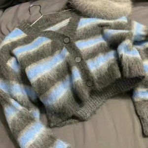 STRIPE KNIT COAT